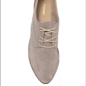 Kaanas Fiano Lace-Up Suede Derby Gray Grey Size 10 Flats